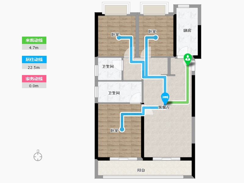 湖北省-武汉市-龙湖三千城-98.00-户型库-动静线