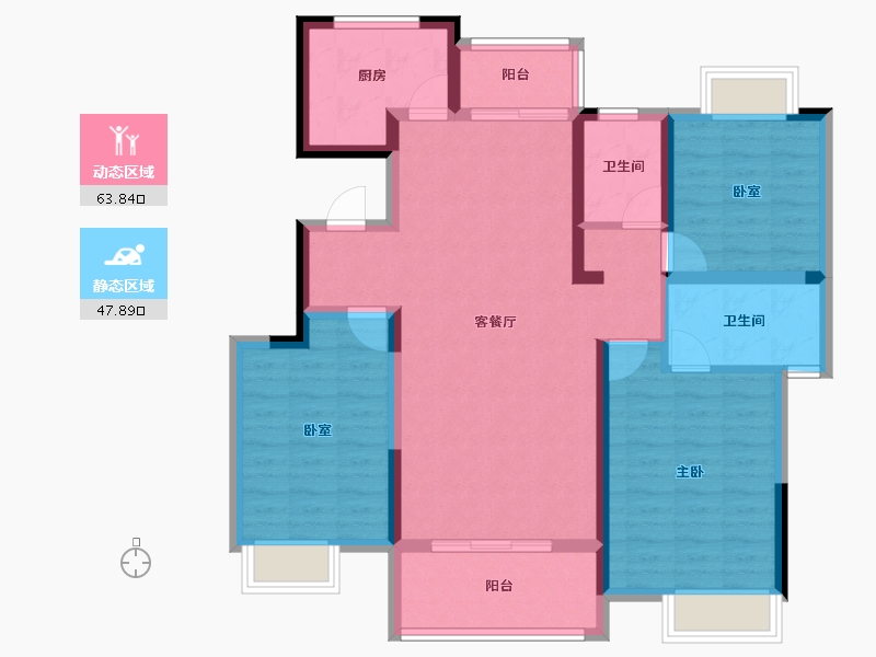 江西省-上饶市-越兴府·双玺-99.54-户型库-动静分区