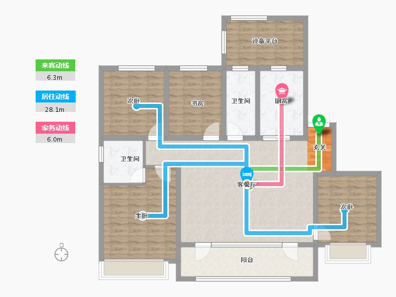 山东省-淄博市-淄博黄金城-129.00-户型库-动静线