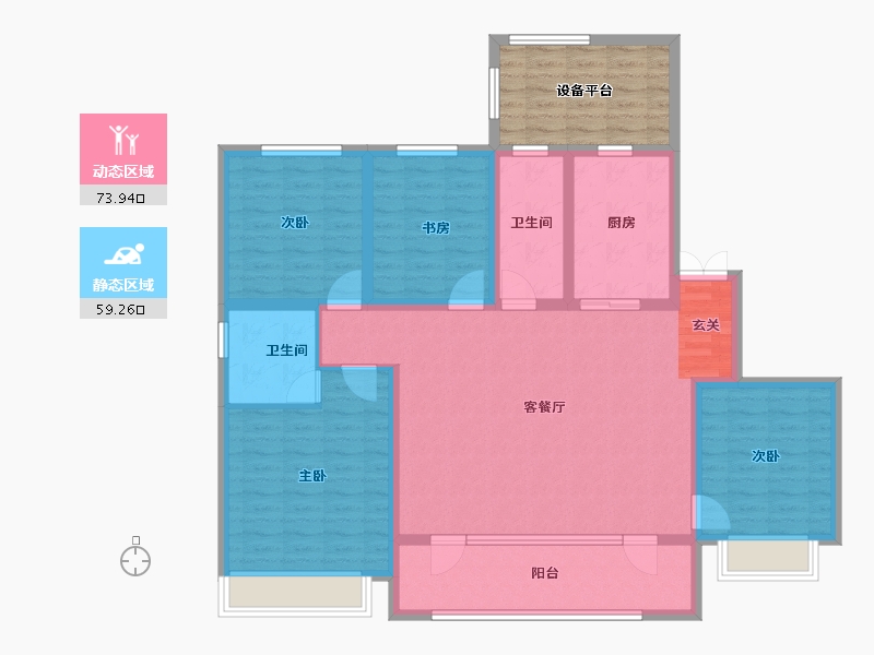 山东省-淄博市-淄博黄金城-129.00-户型库-动静分区