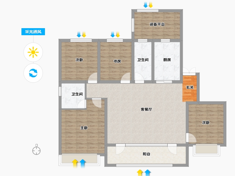 山东省-淄博市-淄博黄金城-129.00-户型库-采光通风