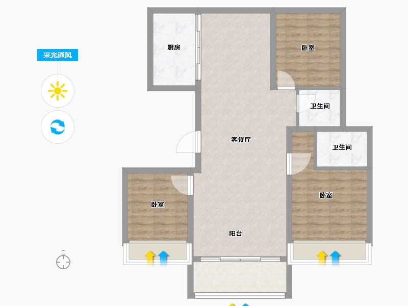 山东省-德州市-燕鲁生态城-90.10-户型库-采光通风