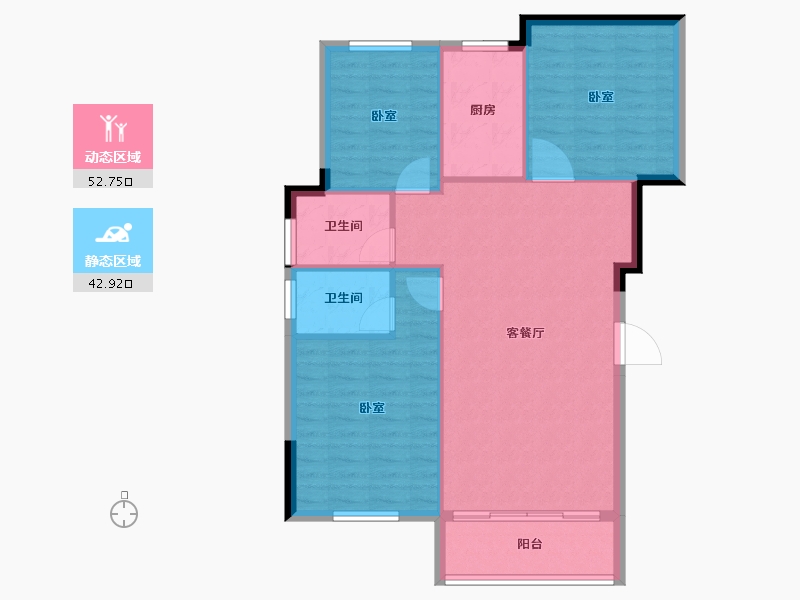 湖北省-黄冈市-城东一号-87.71-户型库-动静分区