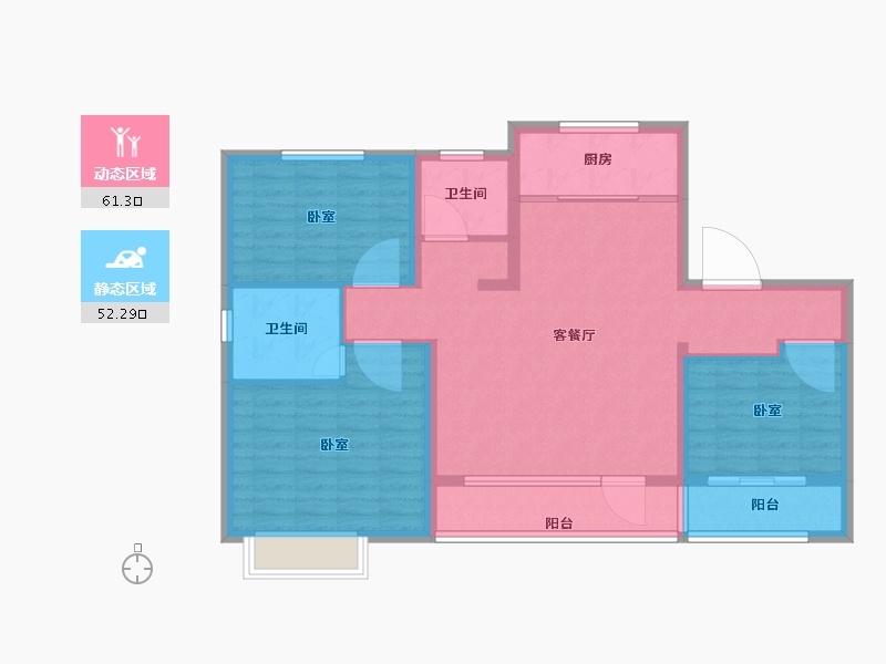 山东省-德州市-泽信喜园-102.00-户型库-动静分区