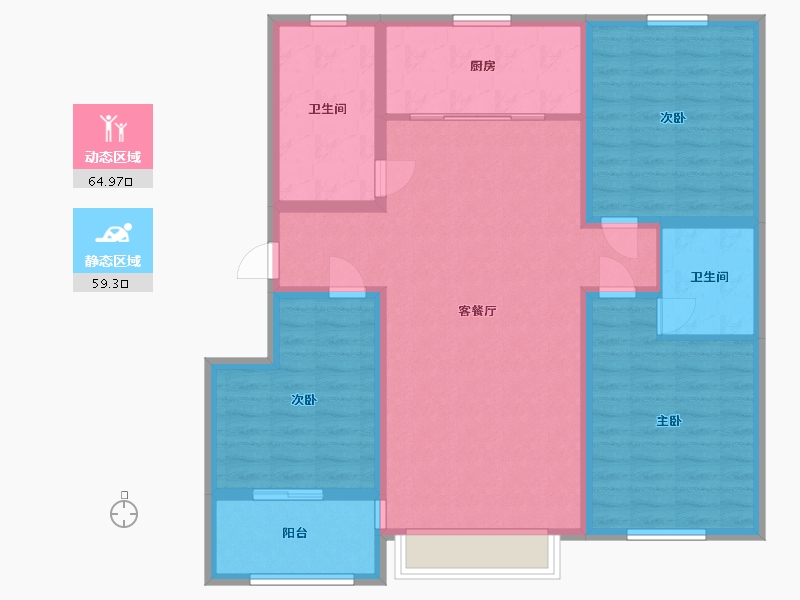 山东省-潍坊市-润地心悦城-112.00-户型库-动静分区