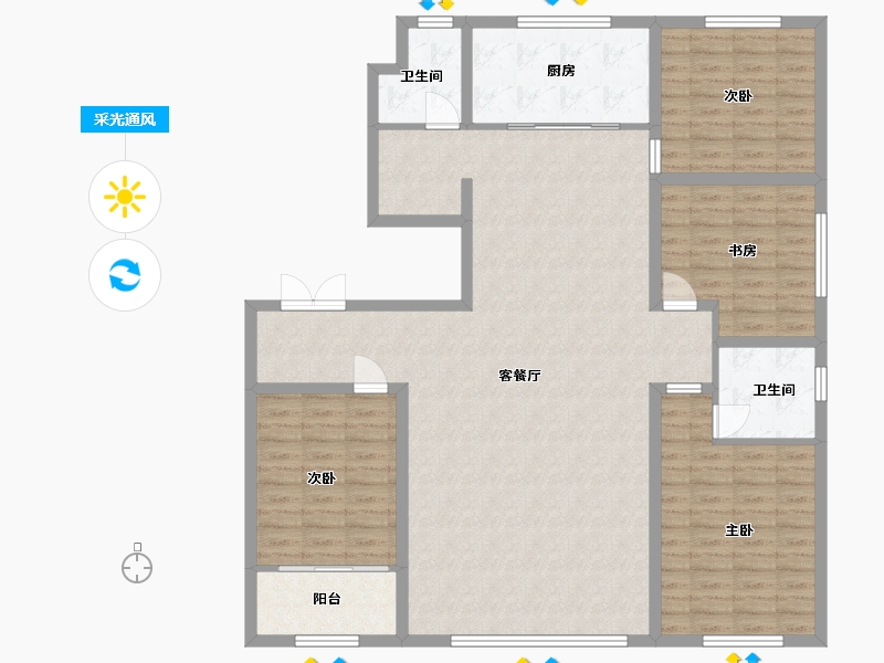 山东省-潍坊市-金帝惠贤府-143.20-户型库-采光通风