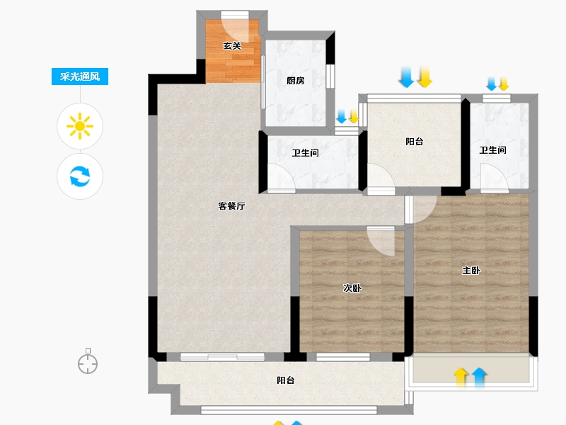 安徽省-滁州市-城市之星-84.38-户型库-采光通风