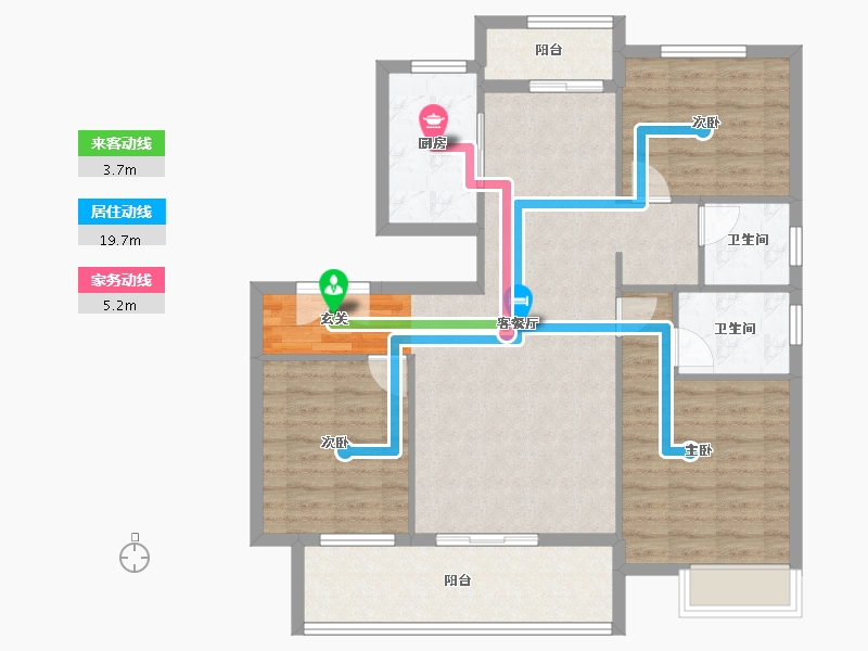 安徽省-滁州市-蓝城明光诚园-98.62-户型库-动静线