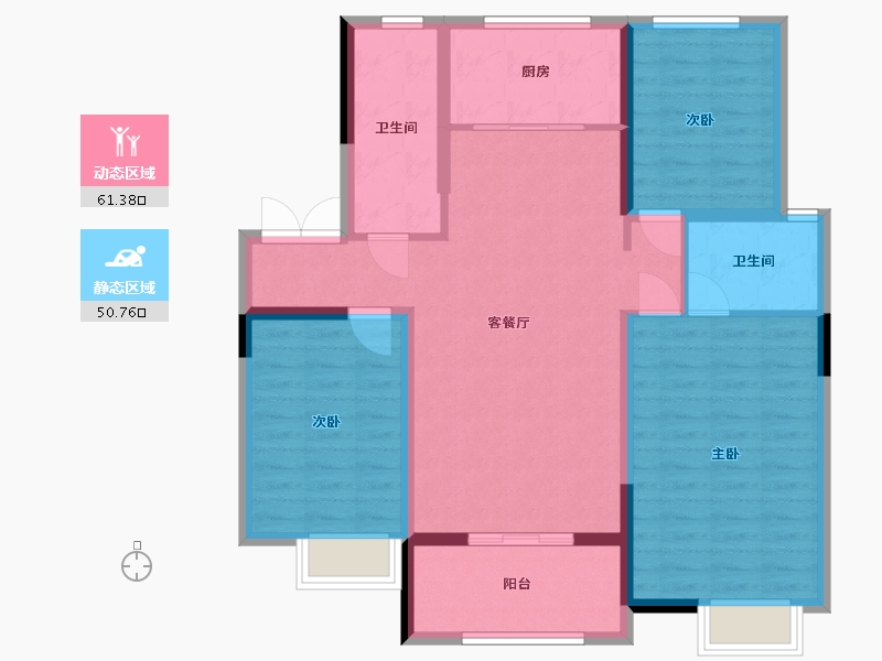 山东省-潍坊市-宏帆广场-100.80-户型库-动静分区