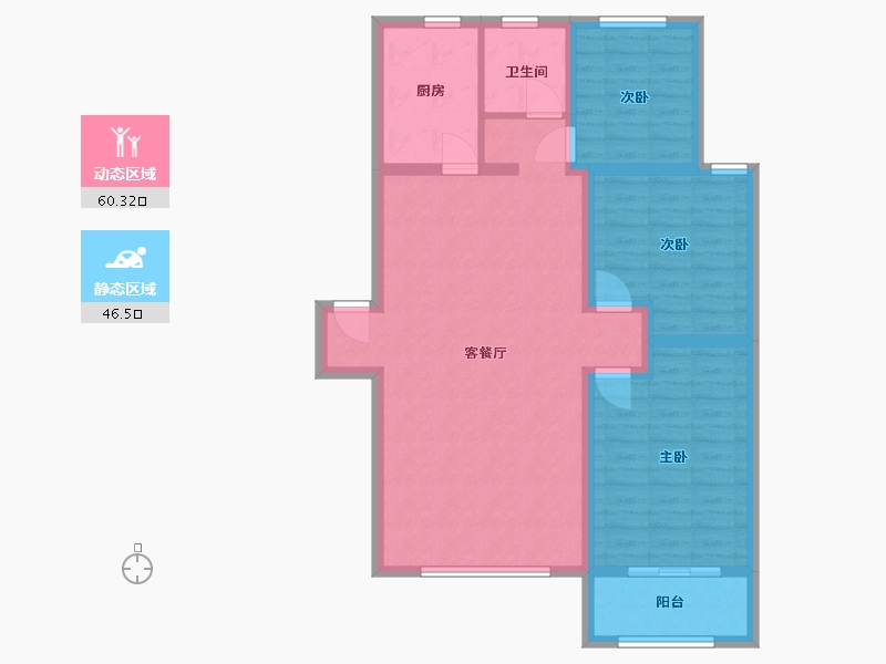 山东省-潍坊市-润地心悦城-96.00-户型库-动静分区