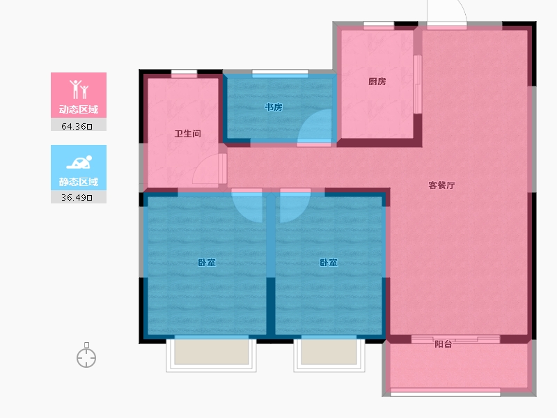 山东省-德州市-云湖四季-90.00-户型库-动静分区