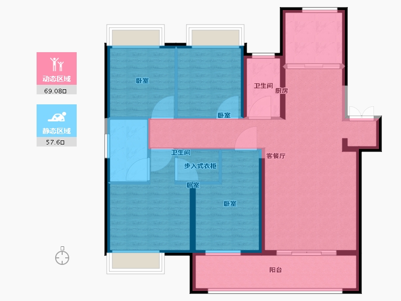 湖北省-武汉市-中建锦绣楚城-114.00-户型库-动静分区