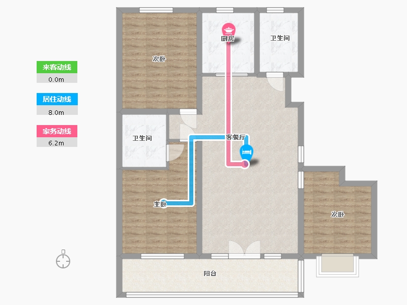 山东省-潍坊市-邦泰·天璞-107.20-户型库-动静线