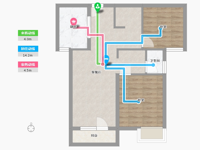 湖北省-武汉市-庭瑞中心-56.93-户型库-动静线