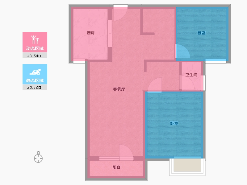 湖北省-武汉市-庭瑞中心-56.93-户型库-动静分区