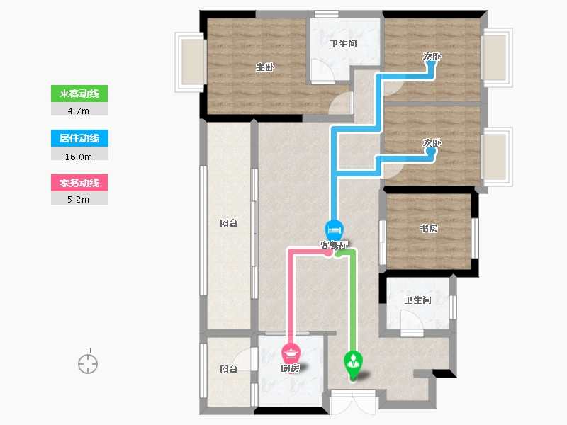 重庆-重庆市-凤城学府-105.06-户型库-动静线