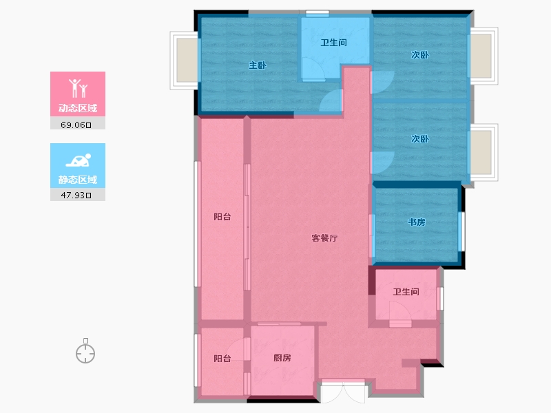 重庆-重庆市-凤城学府-105.06-户型库-动静分区