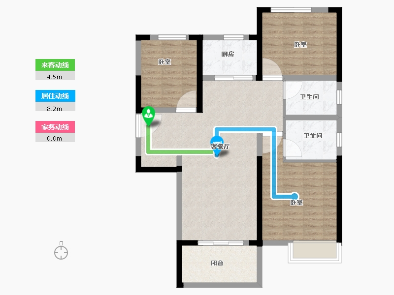 河南省-郑州市-绿地泰晤士新城-90.61-户型库-动静线