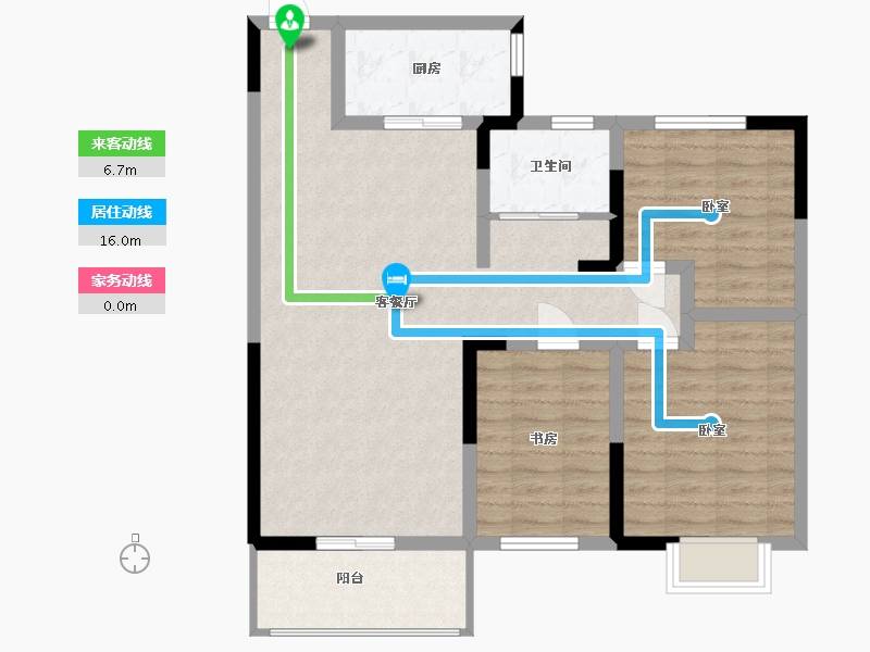 河南省-信阳市-东门首府-88.67-户型库-动静线