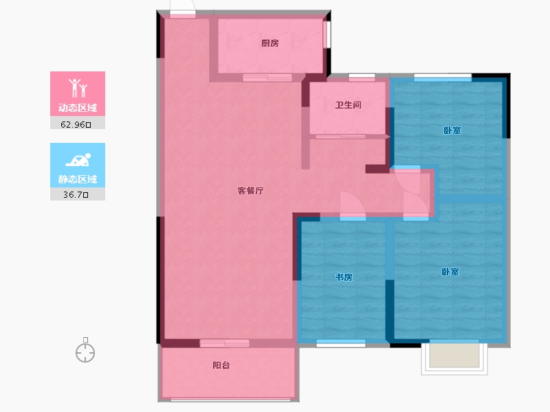 河南省-信阳市-东门首府-88.67-户型库-动静分区