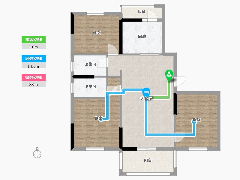 河南省-信阳市-信阳碧桂园-96.00-户型库-动静线