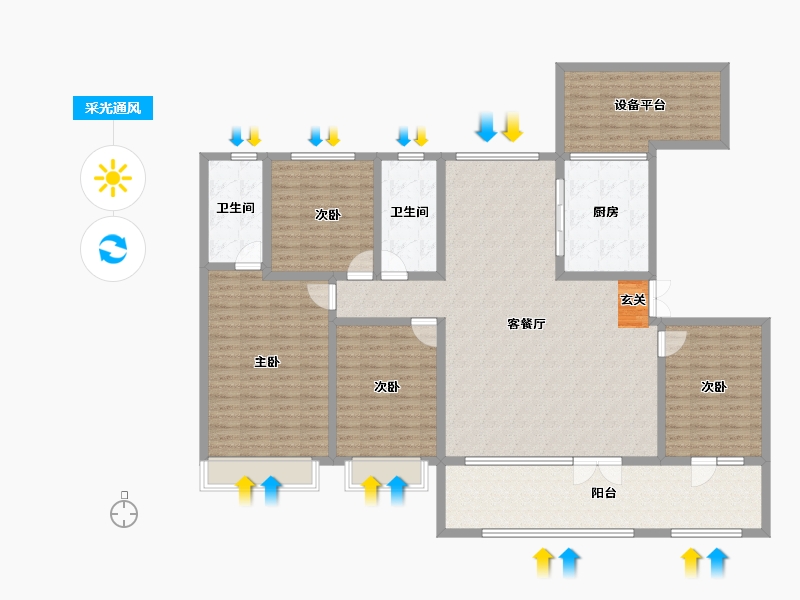 山东省-淄博市-淄博黄金城-170.00-户型库-采光通风