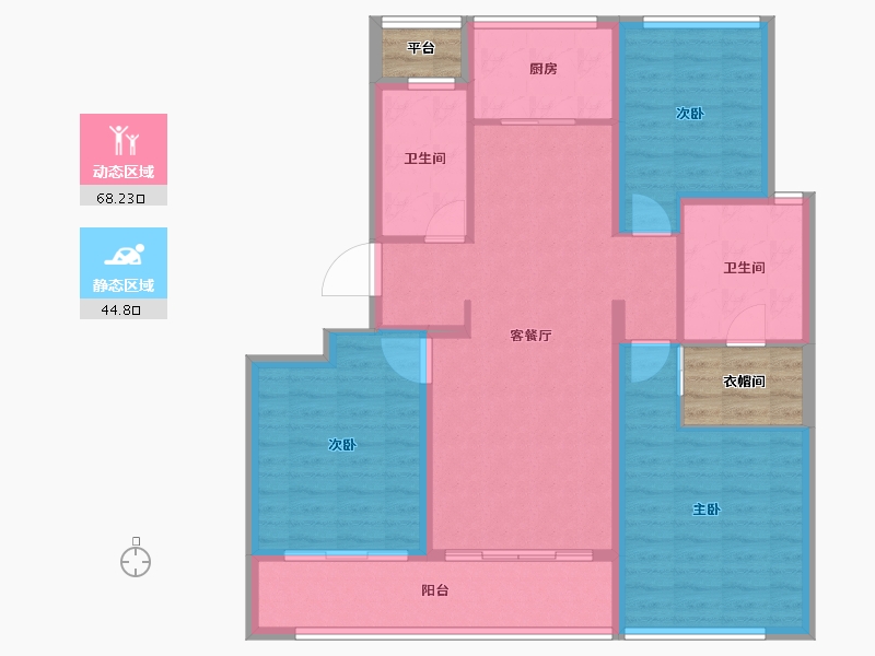 山东省-青岛市-绿城云栖-107.61-户型库-动静分区