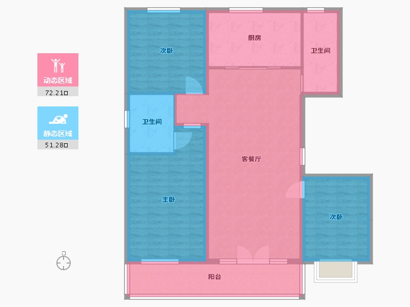 山东省-潍坊市-邦泰·天璞-111.55-户型库-动静分区