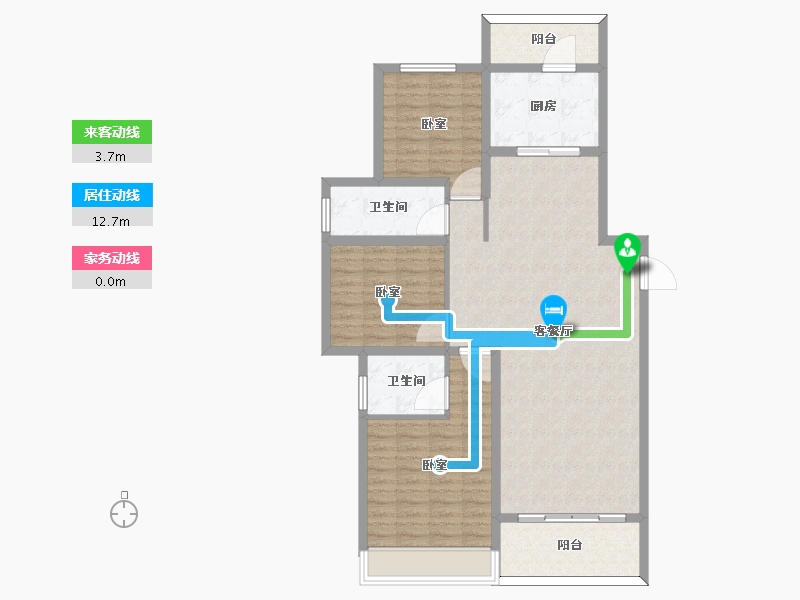 河南省-许昌市-维也纳金域蓝湾-107.01-户型库-动静线