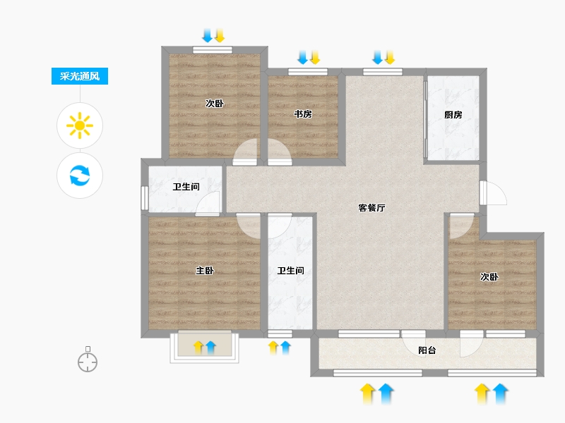 山东省-威海市-迪尚悦海名居-99.26-户型库-采光通风