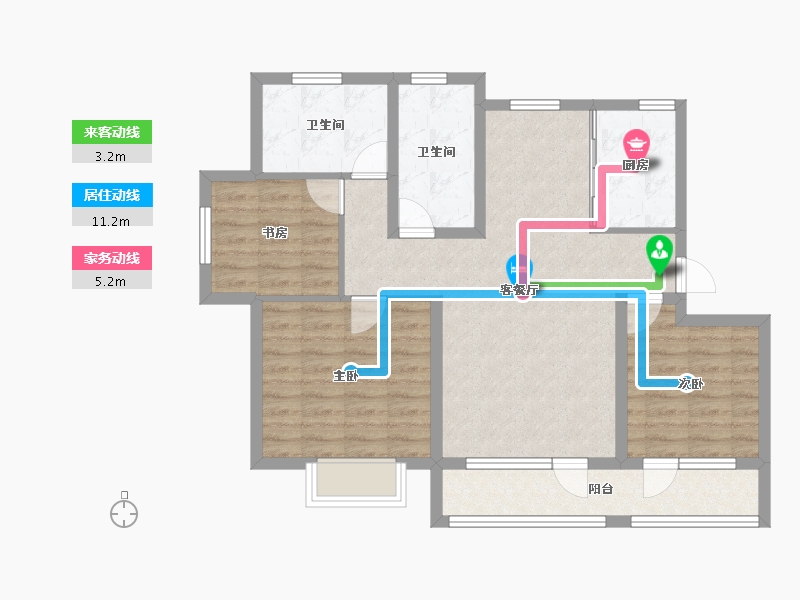 山东省-威海市-迪尚悦海名居-86.01-户型库-动静线