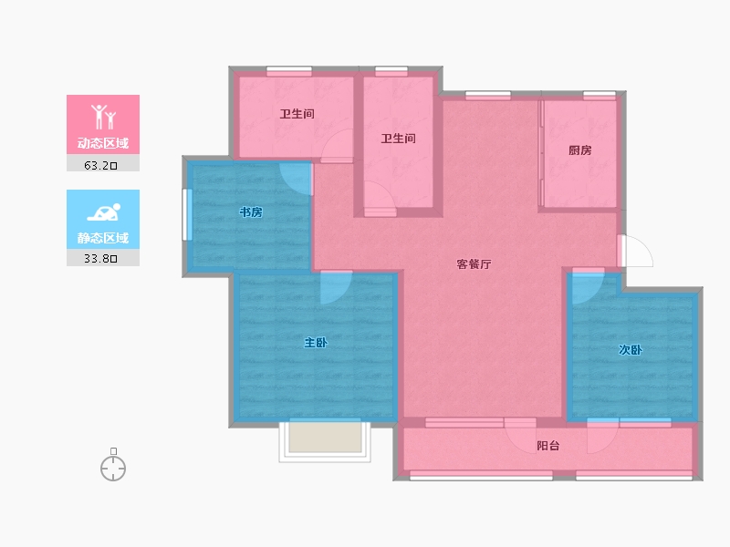 山东省-威海市-迪尚悦海名居-86.01-户型库-动静分区