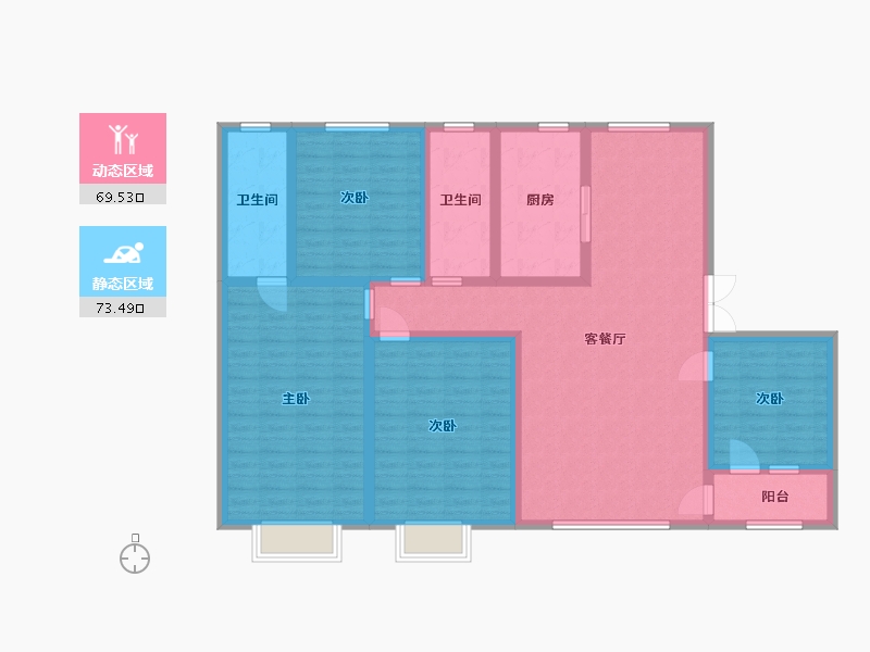 山东省-潍坊市-和扬·翠湖美墅-128.00-户型库-动静分区