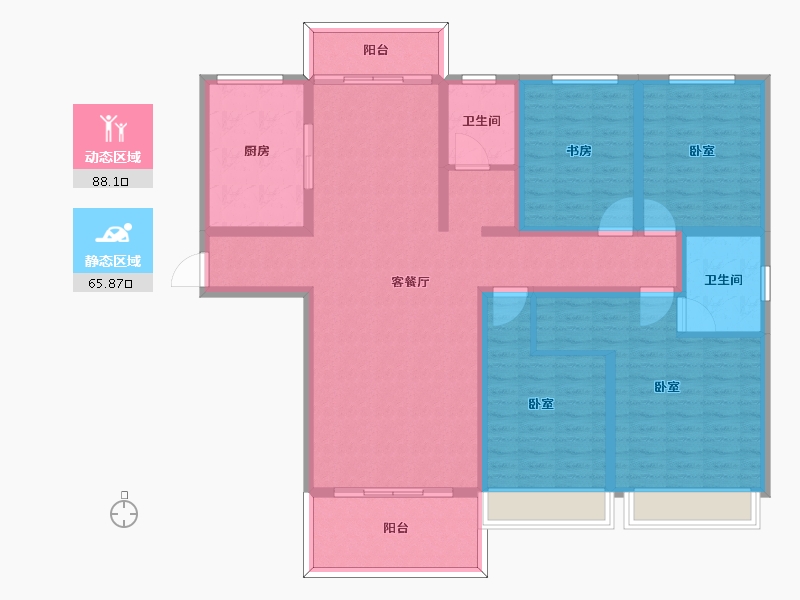 河南省-许昌市-维也纳金域蓝湾-138.01-户型库-动静分区