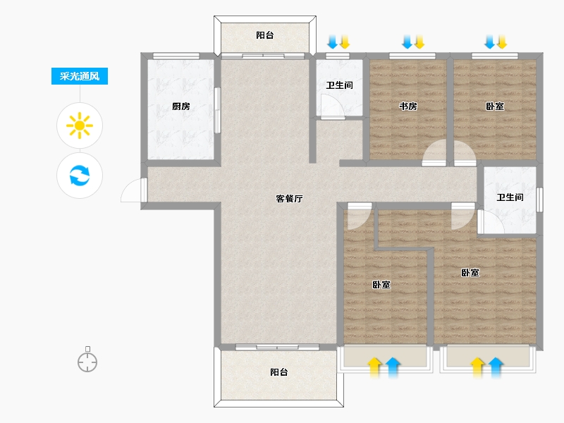 河南省-许昌市-维也纳金域蓝湾-138.01-户型库-采光通风