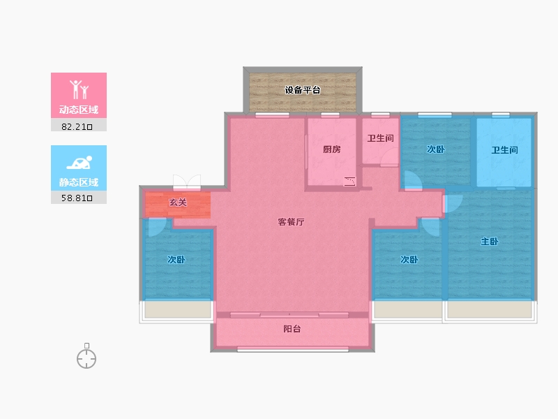 山东省-淄博市-璀璨珑府-135.27-户型库-动静分区