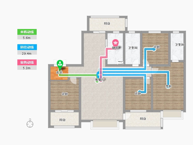 山东省-淄博市-乾元府-142.76-户型库-动静线