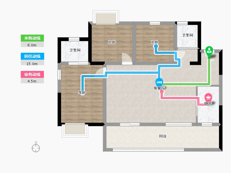 四川省-绵阳市-科大广场-91.15-户型库-动静线