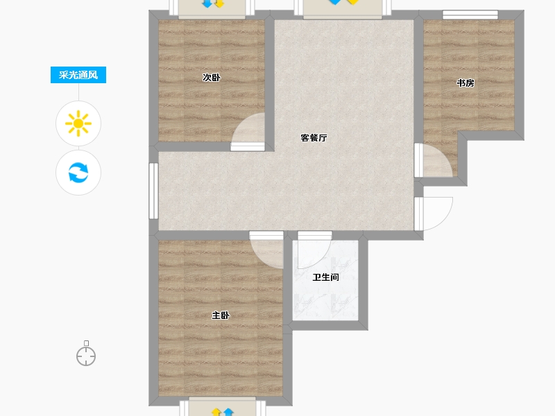 山东省-威海市-北港富海家园-63.00-户型库-采光通风