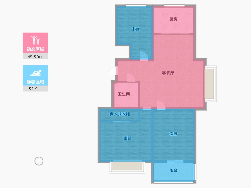 山东省-潍坊市-滨海福地世家-87.20-户型库-动静分区