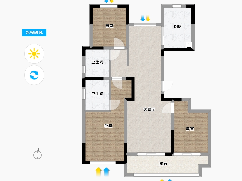 湖北省-武汉市-华发中城中央公园-101.00-户型库-采光通风