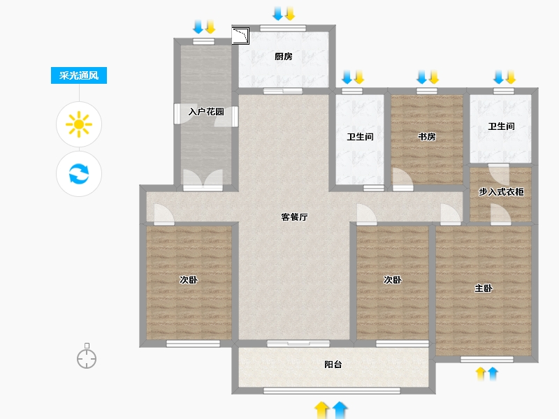 山东省-临沂市-宝丽财富广场-149.37-户型库-采光通风