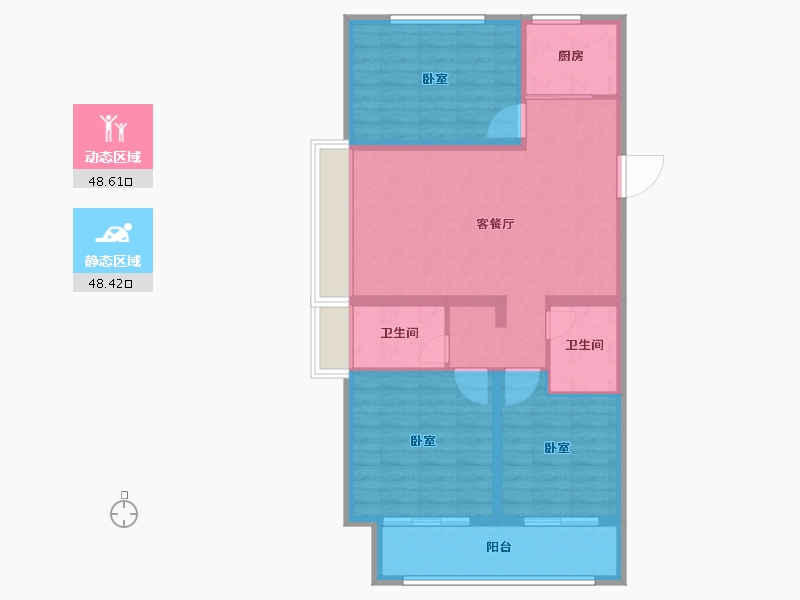 山东省-德州市-东方御澜湾-87.00-户型库-动静分区