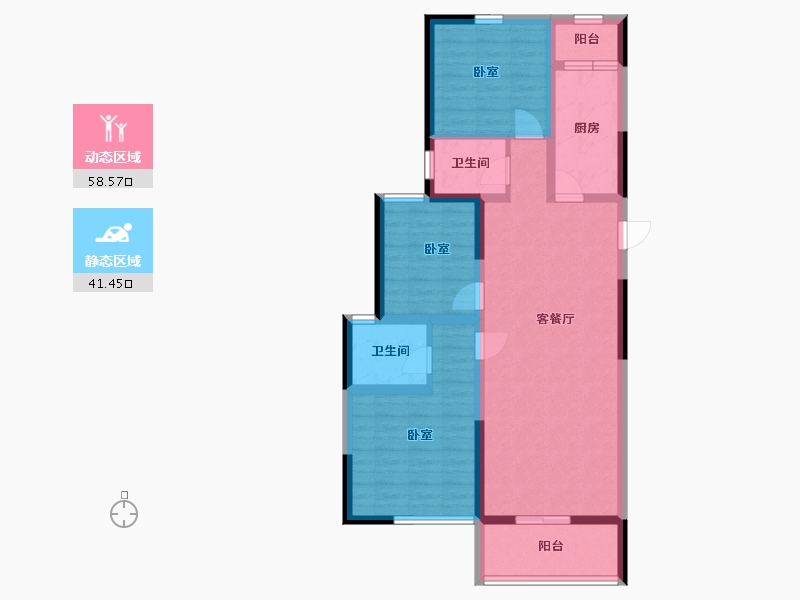 河南省-信阳市-东门首府-88.61-户型库-动静分区