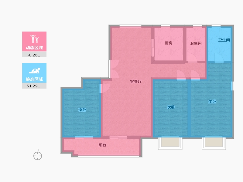 山东省-临沂市-鲁商知春湖-99.00-户型库-动静分区