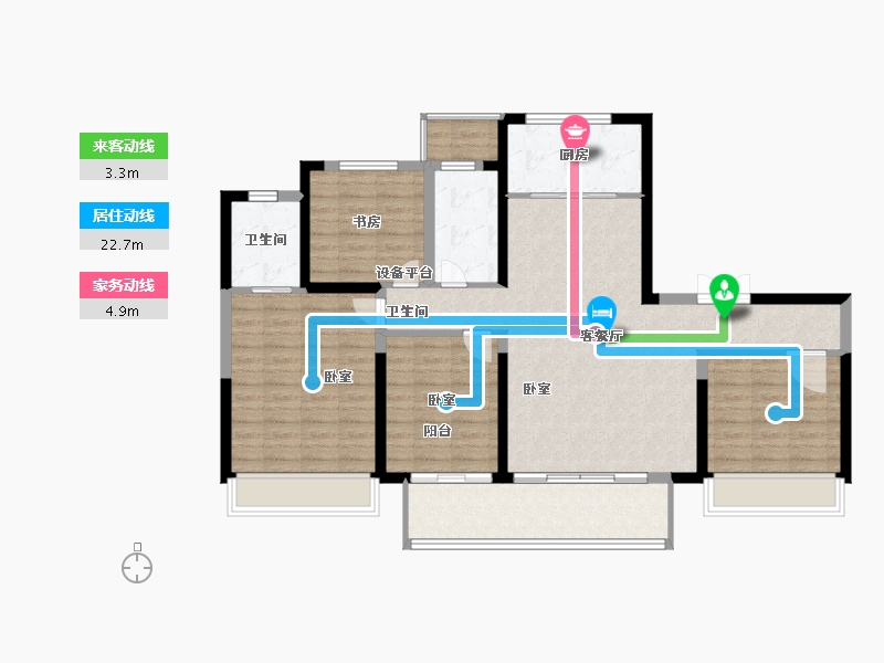 安徽省-宣城市-绿地广德城际空间站-111.87-户型库-动静线