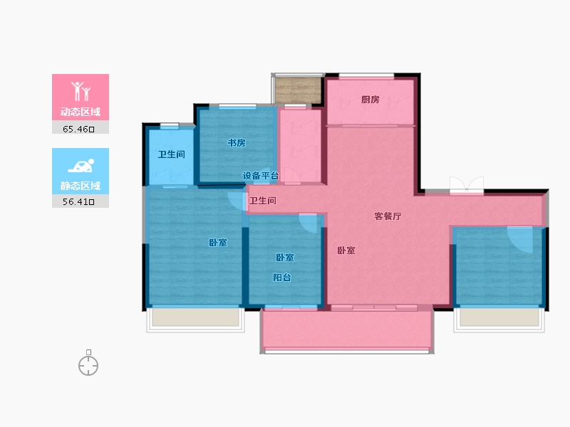 安徽省-宣城市-绿地广德城际空间站-111.87-户型库-动静分区