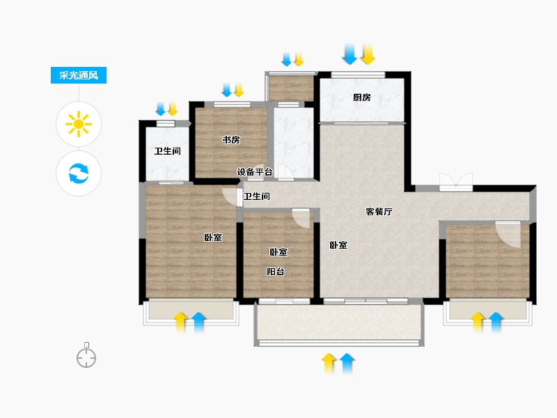 安徽省-宣城市-绿地广德城际空间站-111.87-户型库-采光通风