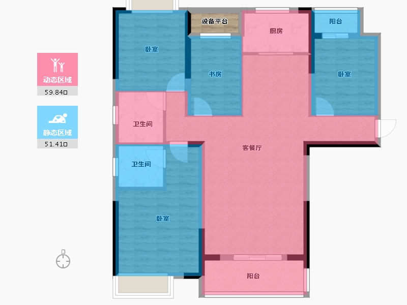 湖北省-黄冈市-红安东城国际-101.37-户型库-动静分区