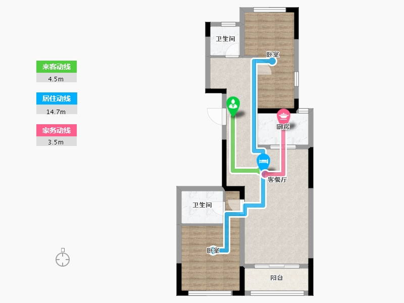 浙江省-金华市-秦王公馆-78.46-户型库-动静线